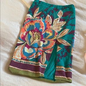Anthro Maeve stretch floral pencil skirt